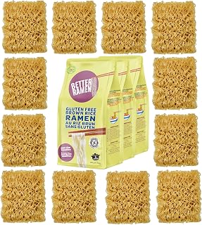 BetterRamen Gluten-Free Brown Rice Ramen Noodles, 12 Cakes, 840g | Vegan, Non-GMO, Instant Ramen, For Soup, Stir Fry & Broth, by Urbani