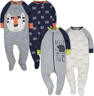 Gerber Baby Boys 4-Pack Sleep 'N Play Footie
