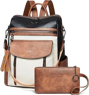 Shrrie Backpack Purse for Women Fashion Leather Backpack Purse Designer Travel Backpack Convertible Shoulder Bag