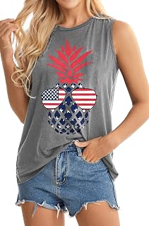 JOELLYUS Women Summer Sleeveless Graphic Loose Casual Tunic Tank Top