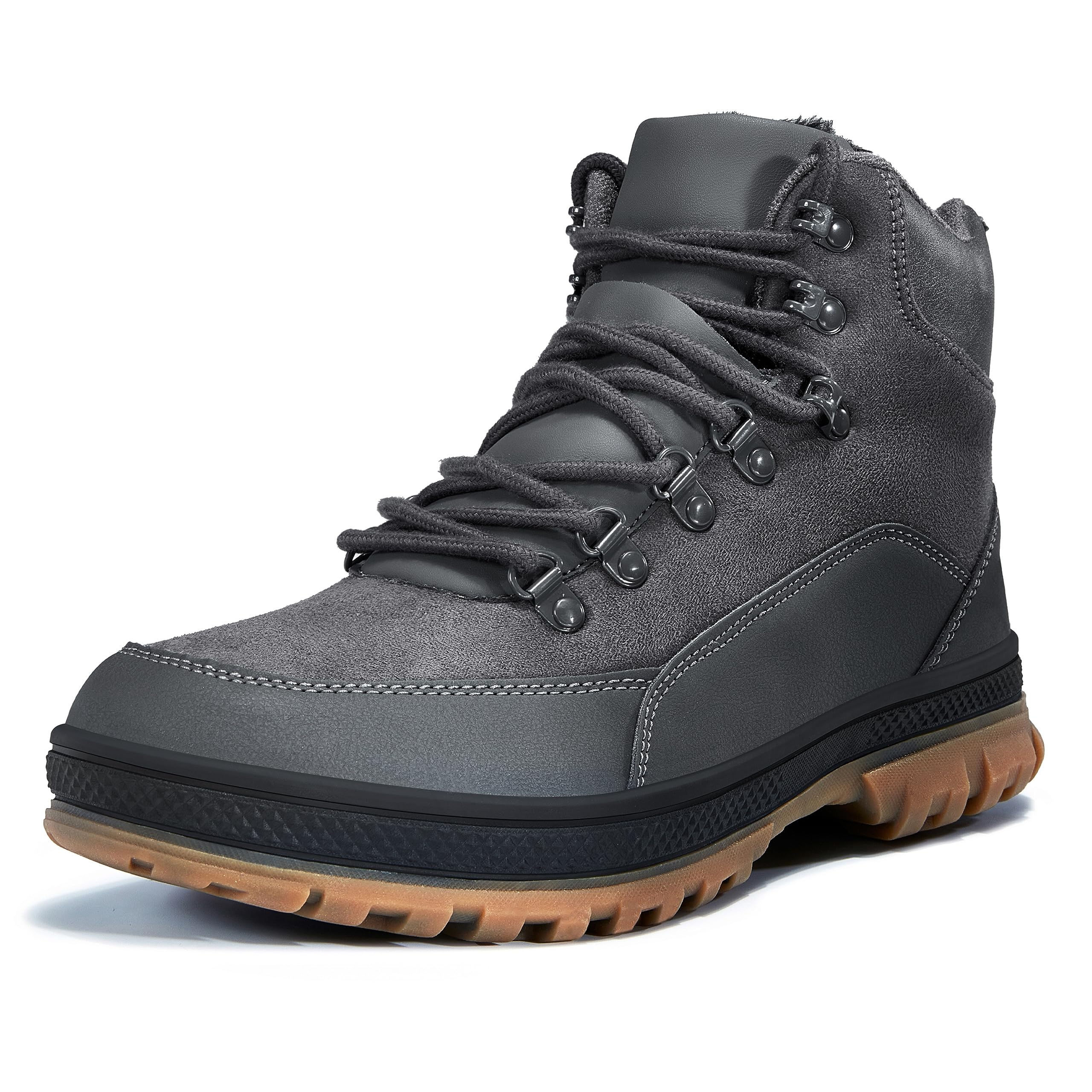Wondamo Men's Winter Boots Warm Lined Lightweight Snow Boots Waterproof Non-Slip