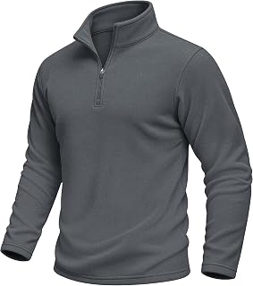 MAGCOMSEN Men's Fleece Sweatshirt Quarter Length Zipper Stand-up Collar Long Sleeve Shirt for Men Thermal Winter Autumn