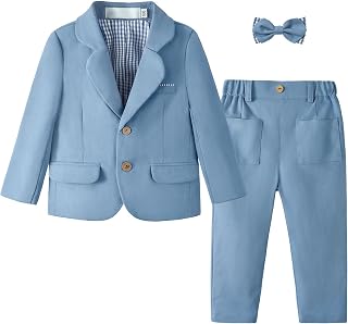 Volunboy Toddler Suit Baby Boy 3 Piece Linen Tuxedo 18M-5T