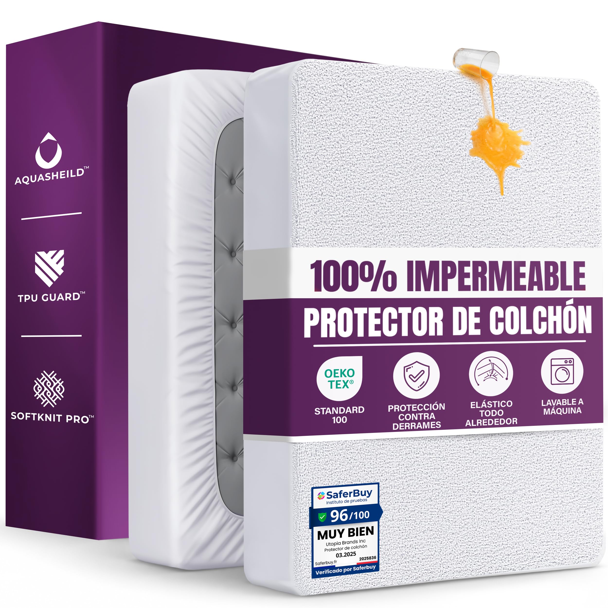 Waterproof Mattress Protector 150 x 200 cm, up to 30 cm