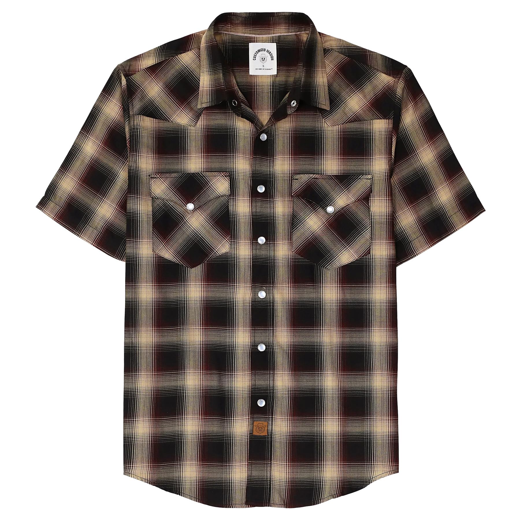 Dubinik® Bamboo Fiber Shirts Short Sleeve Man Press Button Vintage Western Light