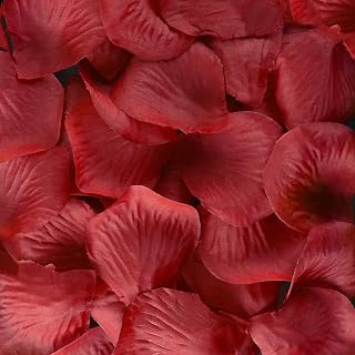 Silk Fabric Flower Mini Rose Petals for Weddings (1000 Pieces) (Red)
