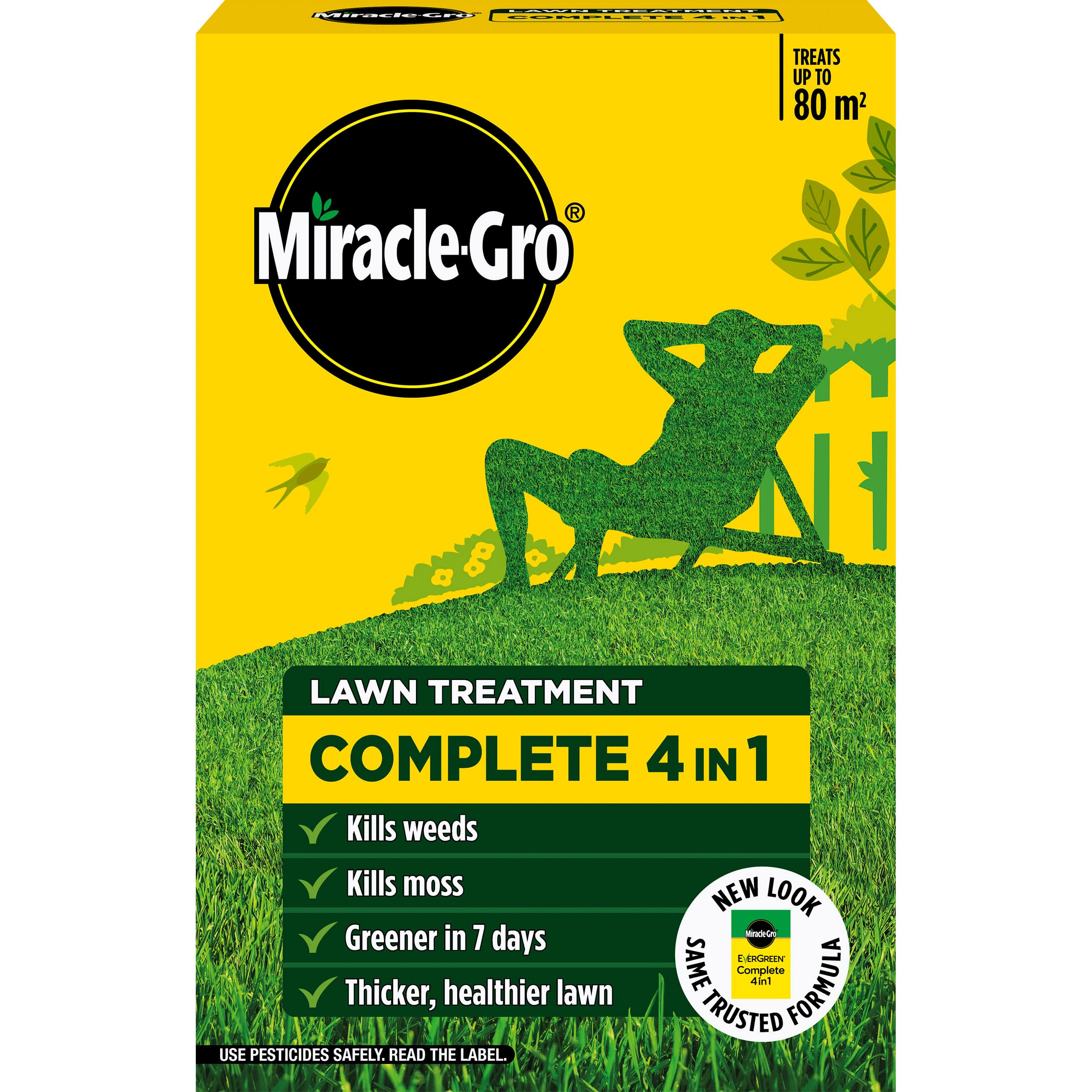 Miracle-Gro Complete 4 in 1 Lawn Food, 80 m² carton, Lawn Food, Weed & Moss Cont