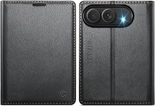 Tenifly for iPhone Duo Case Wallet with Card Holder, Black | RFID Blocking Credit Slots, Kickstand, Shockproof Folio Flip Phone Cover, PU Leather, Magnetic Closure
