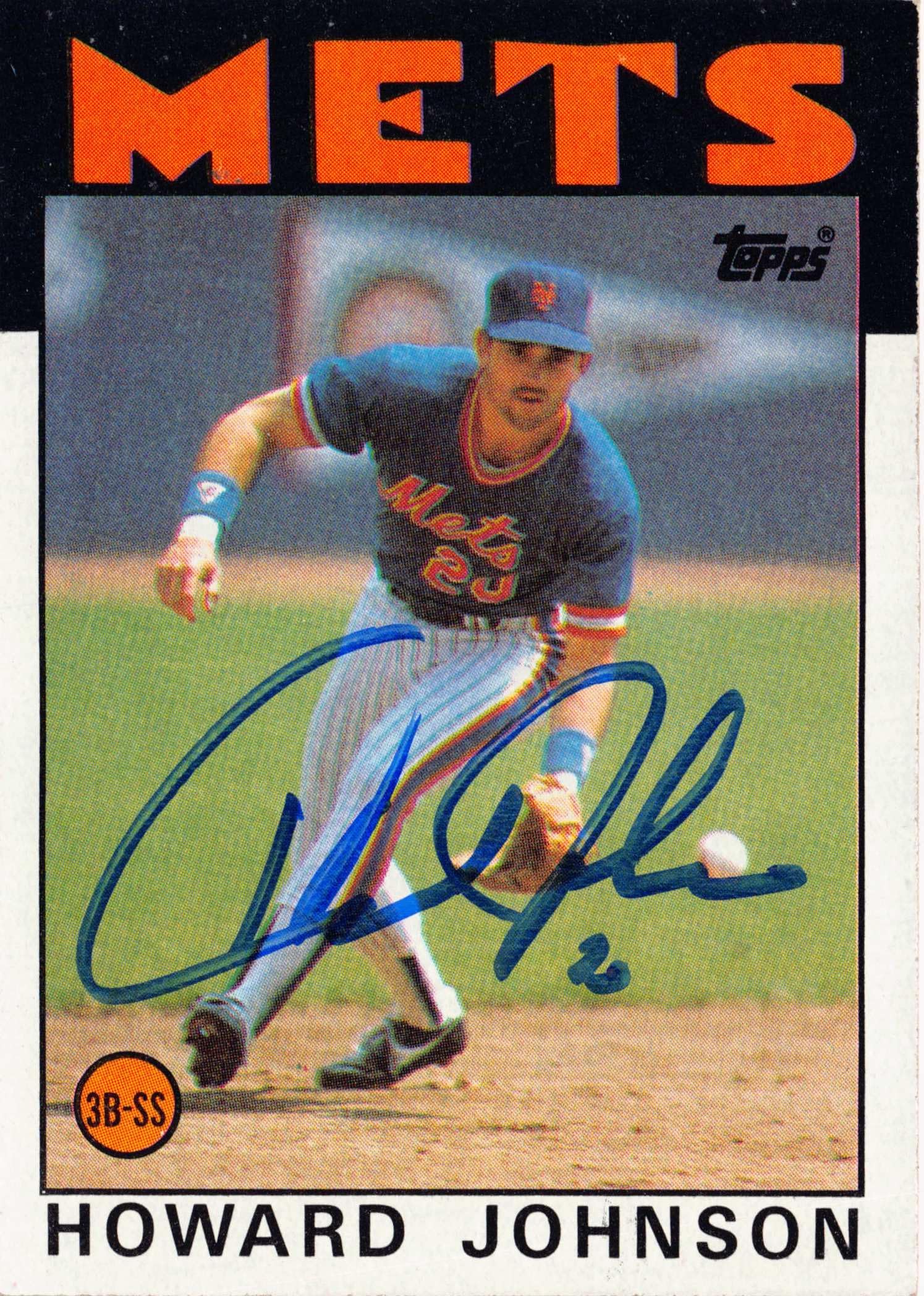 Howard Johnson autographed baseball card (New York Mets) 1986 Topps #751