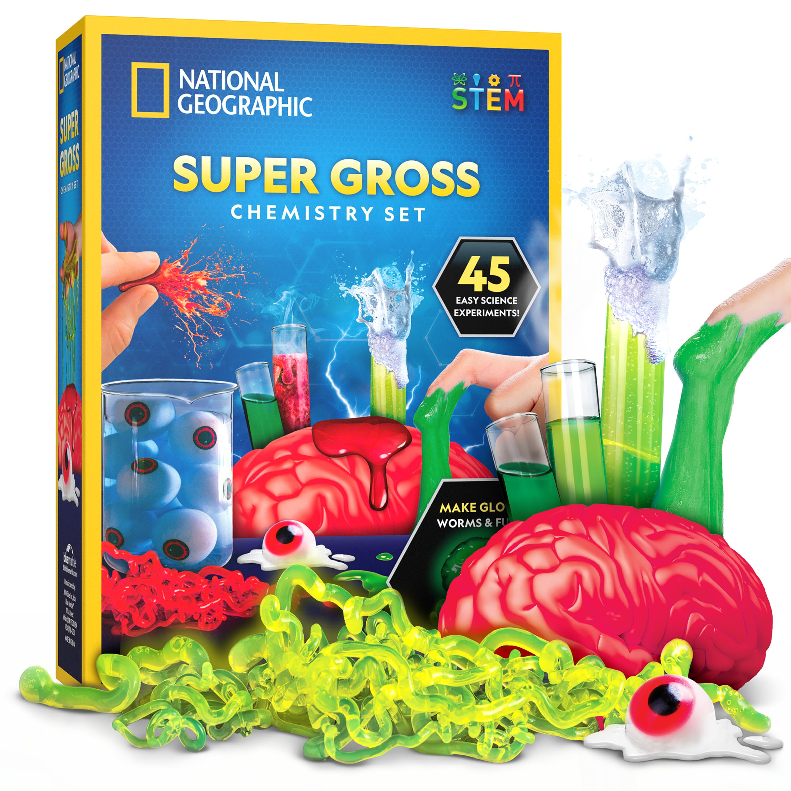 National Geographic Gross Science Kit with 45 Experiments for Kids 8-12 | Hallow