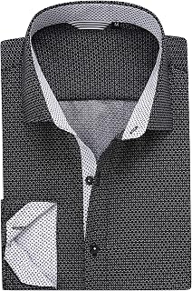 Alex Vando Mens Printed Dress Shirts Long Sleeve Regular Fit Fashion Shirt