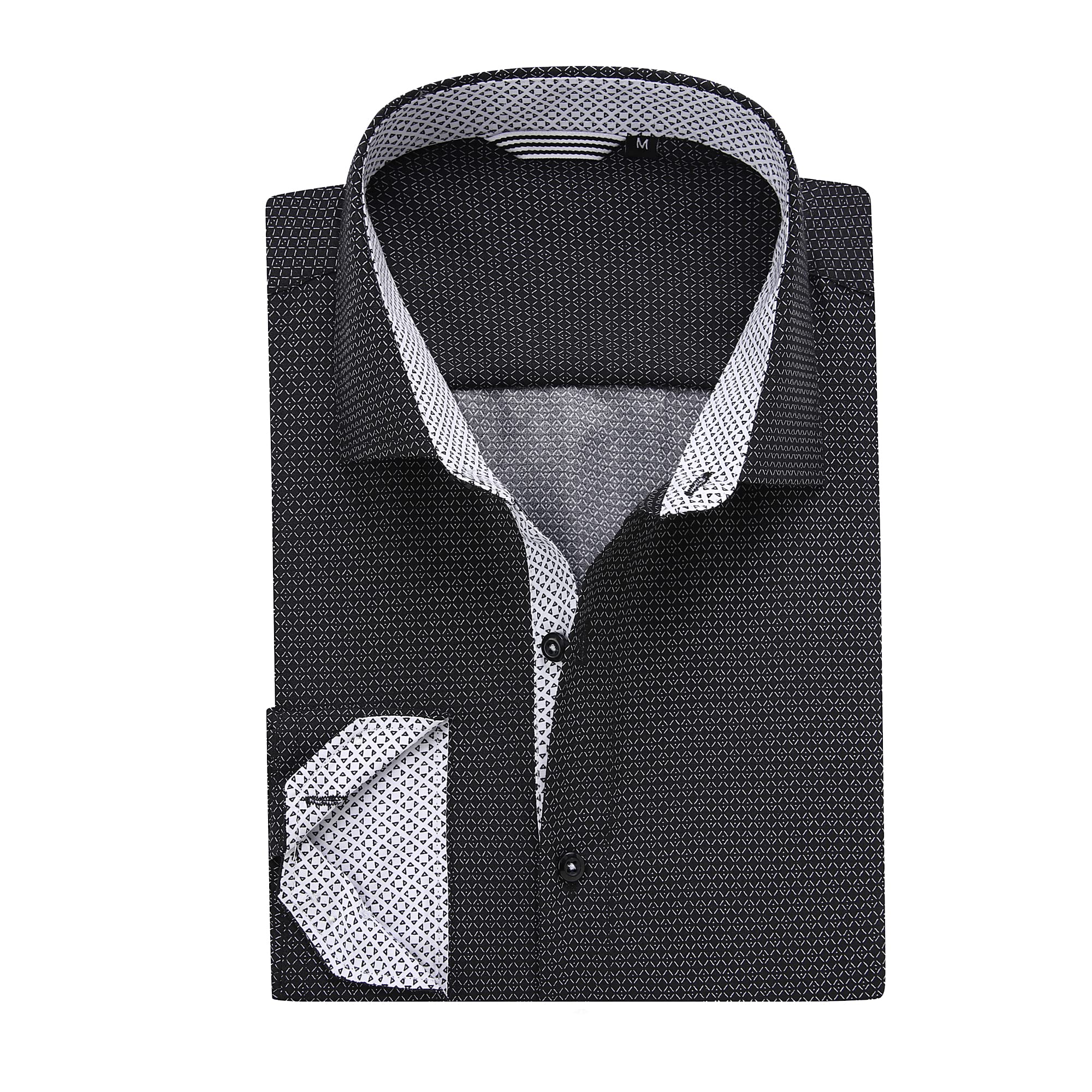 Alex Vando Mens Printed Dress Shirts Long Sleeve Regular Fit Fashion Shirt