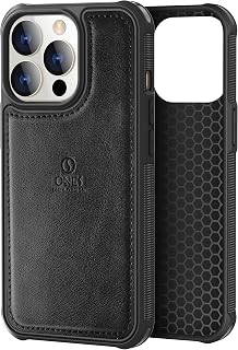 ONES PU Leather Case for iPhone 12 Pro MAX Leather 『 Four Corner Airbags 』『 Anti-fingerprint 』『 TPU Bumper Non-Slip 』『 Wireless Charging』 Resistant Impact Absorb Cover – Black