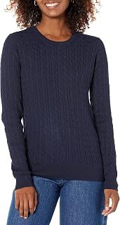 Amazon Essentials Women's Lightweight Cable-Knit Long-Sleeve Jumper