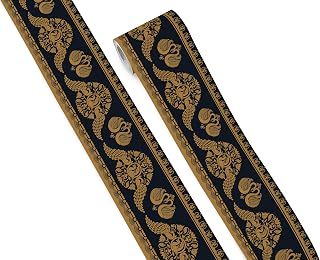 FLFK Wallpaper Border - Peel and Stick Wall Borders Decal Black Trim Tape 4" x 240"