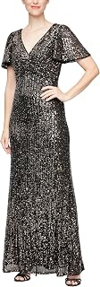 Alex Evenings Long Sleeveless And Short Sleeve Sequin Dresses Women's Special Occasion Dress (Pack of 1)