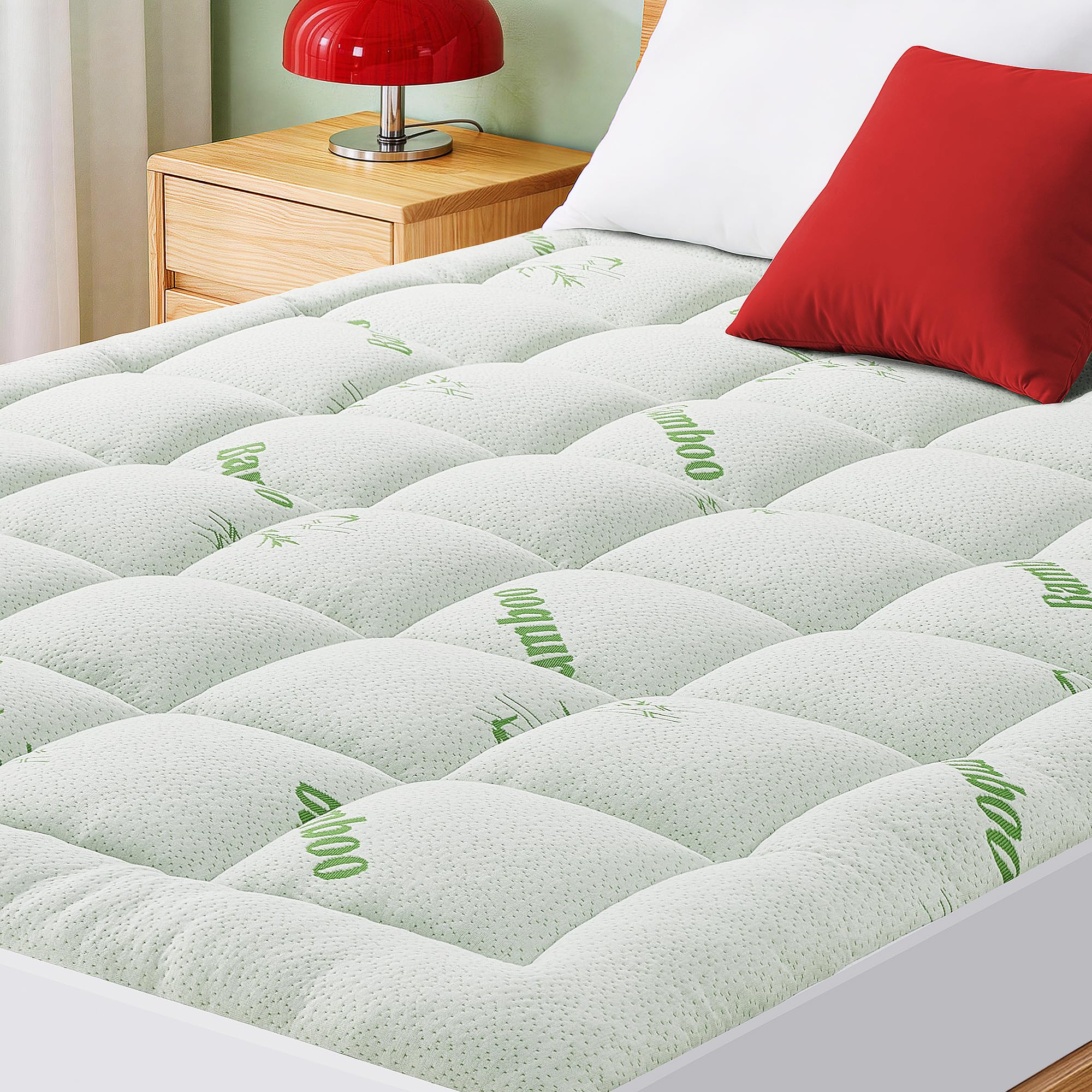 Mattress Pad Queen Size, Cooling Pillow Top Mattress Topper, Ultra Soft Viscose 