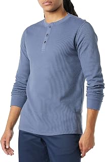 Amazon Essentials Mens Long Sleeve Waffle Henley Regular Fit