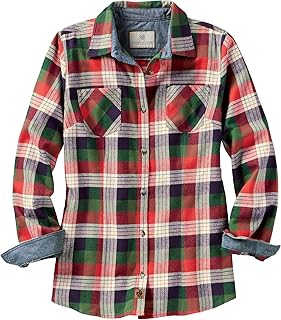 Legendary Whitetails Womens Cottage Escape Flannel Long Sleeve Plaid and Solid Color Clothes for Women, Fitted Button Down
