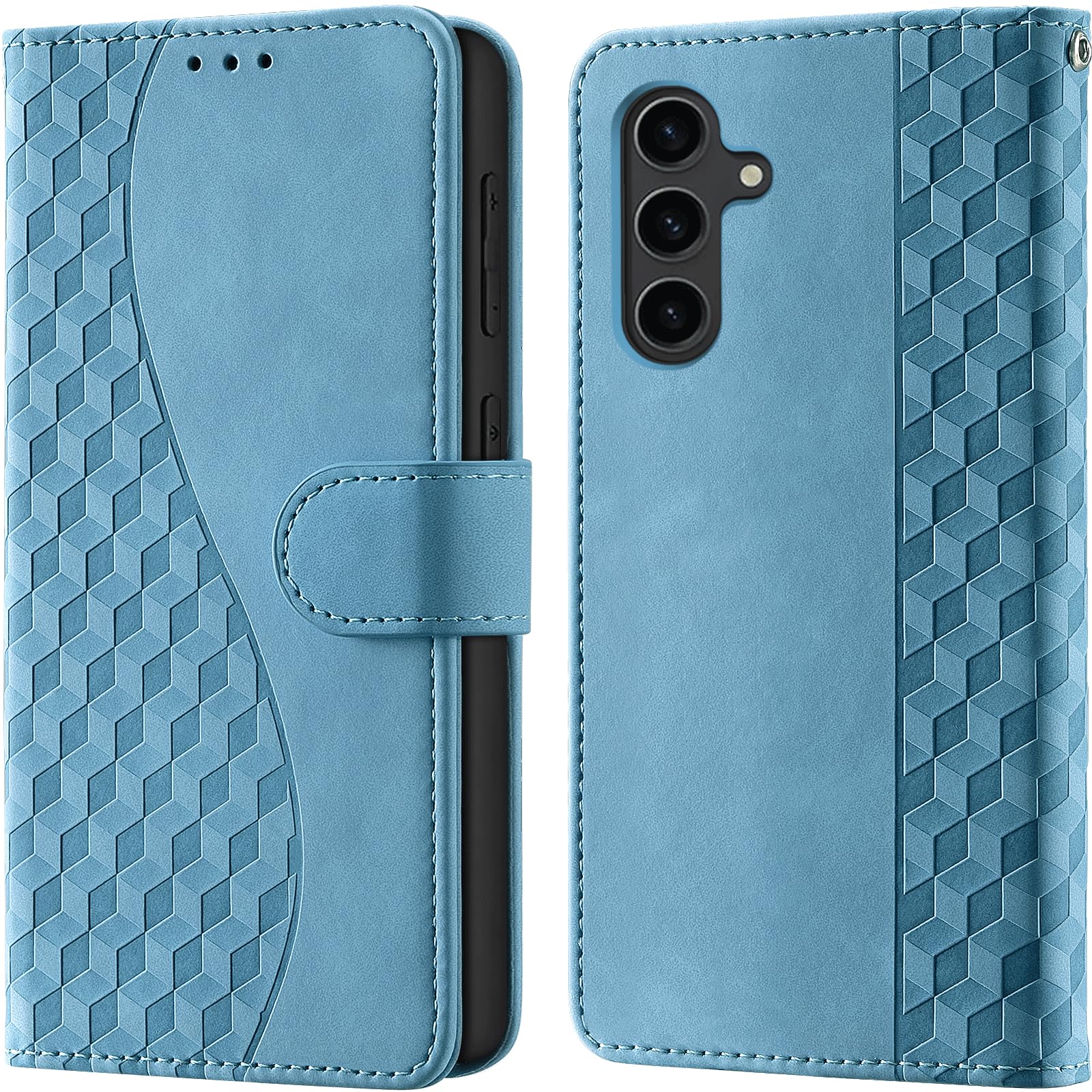 Wallet Flip Case for Samsung Galaxy S25 / S24 Leather Blue