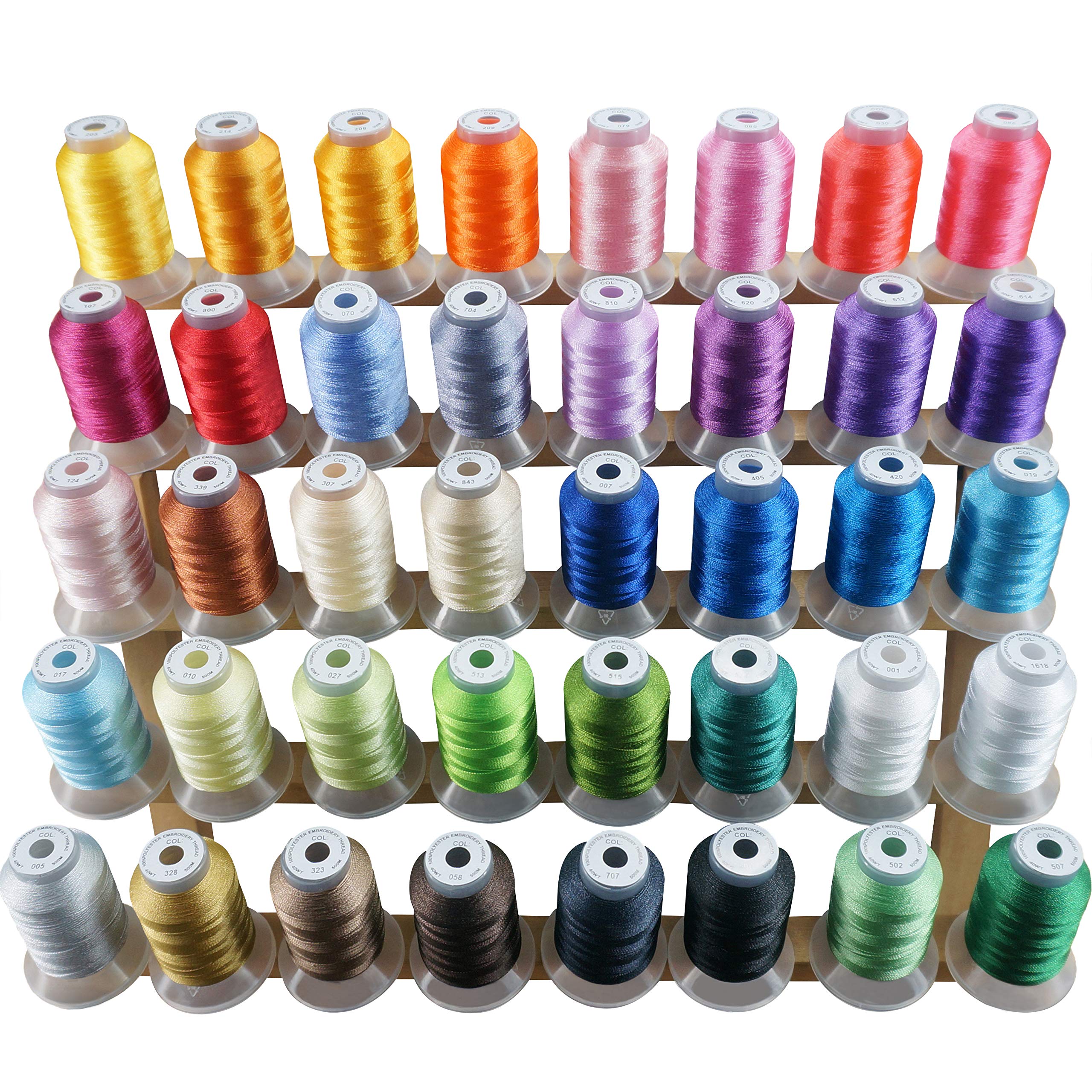 New brothread 40 Colors Polyester Embroidery Machine Thread Kit | Colors Compati