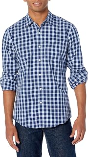 Amazon Essentials Men's Regular-Fit Long-Sleeve Casual Poplin Shirt, Button Front, Business Casual, Collared