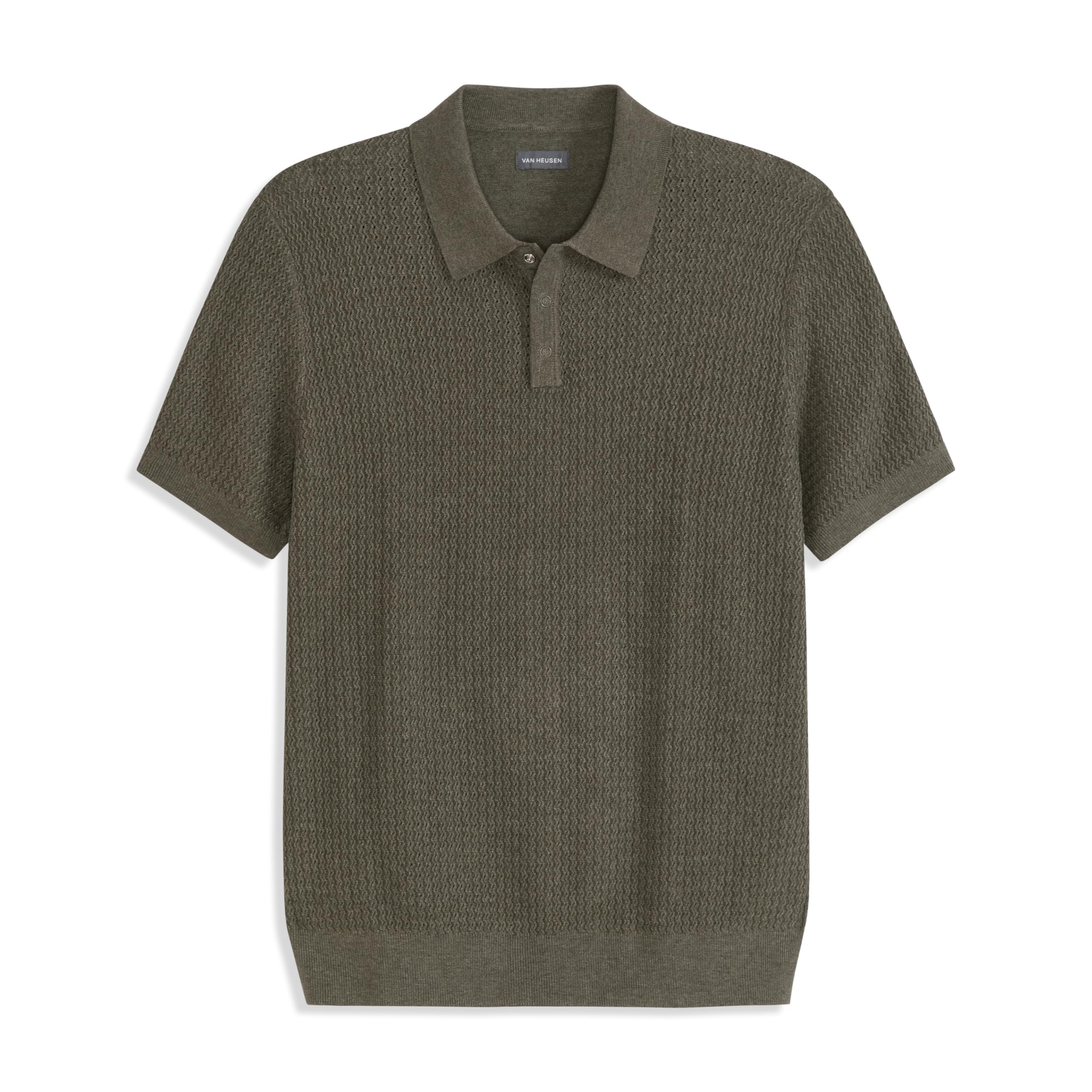 Van Heusen Men's Short Sleeve Polo Shirt Classic Fit Button Closure Cooling Fabr