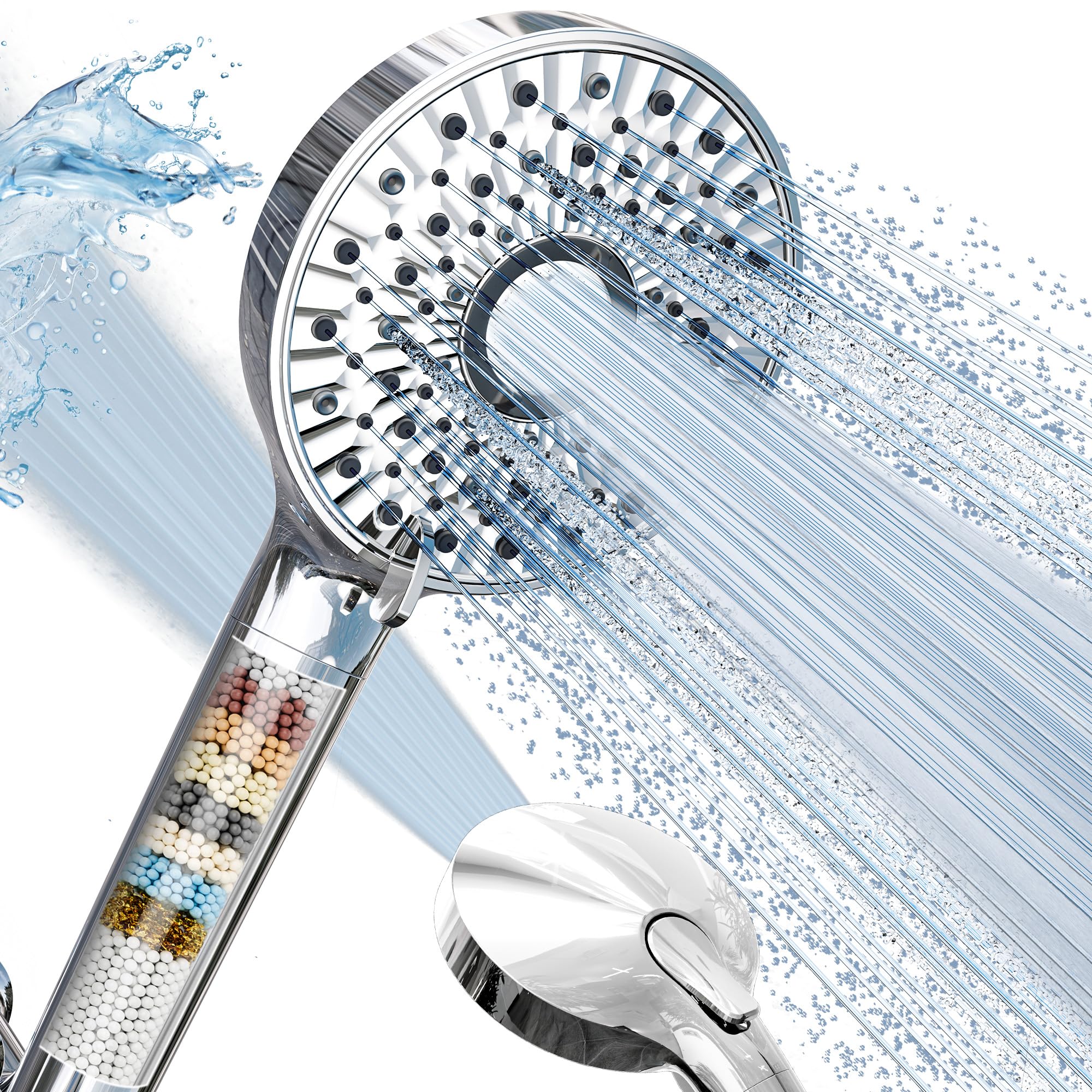 Magichome Filtered Shower Head with Handheld, 10-Mode Adjustable Detachable Chro