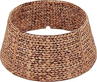 CENBOSS Rattan Christmas Tree Collar, Brown Wash, 24 inch | Easy to Assemble & Store