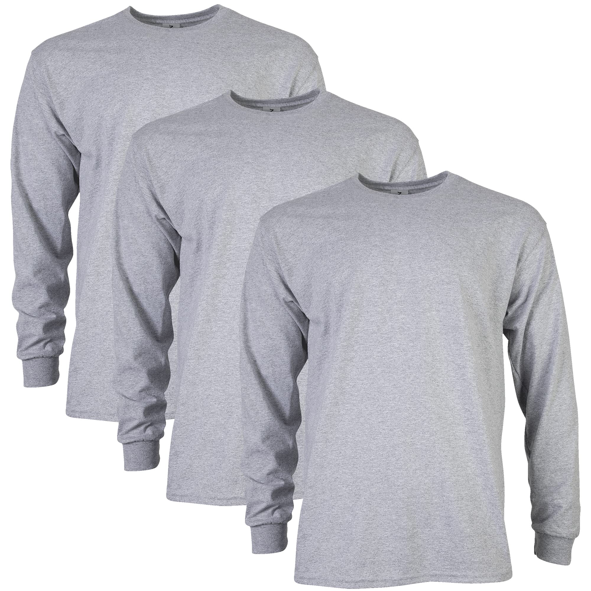 Gildan Men's Ultra Cotton Long Sleeve T-Shirt, Style G2400, Multipack, Sport Gre