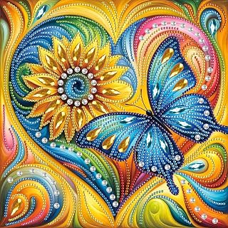 Diamond Painting Kits for Adults, Butterfly 5D Diamond Painting Special Shape for Beginner Crystal Rhinestone Painting for Home Wall Decor 12x12 inch