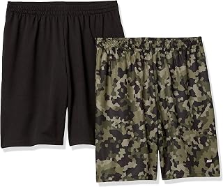 Amazon Essentials 2 Pack Men's Basketball Shorts Breathable Quick Dry Loose Fit Elastic Waist