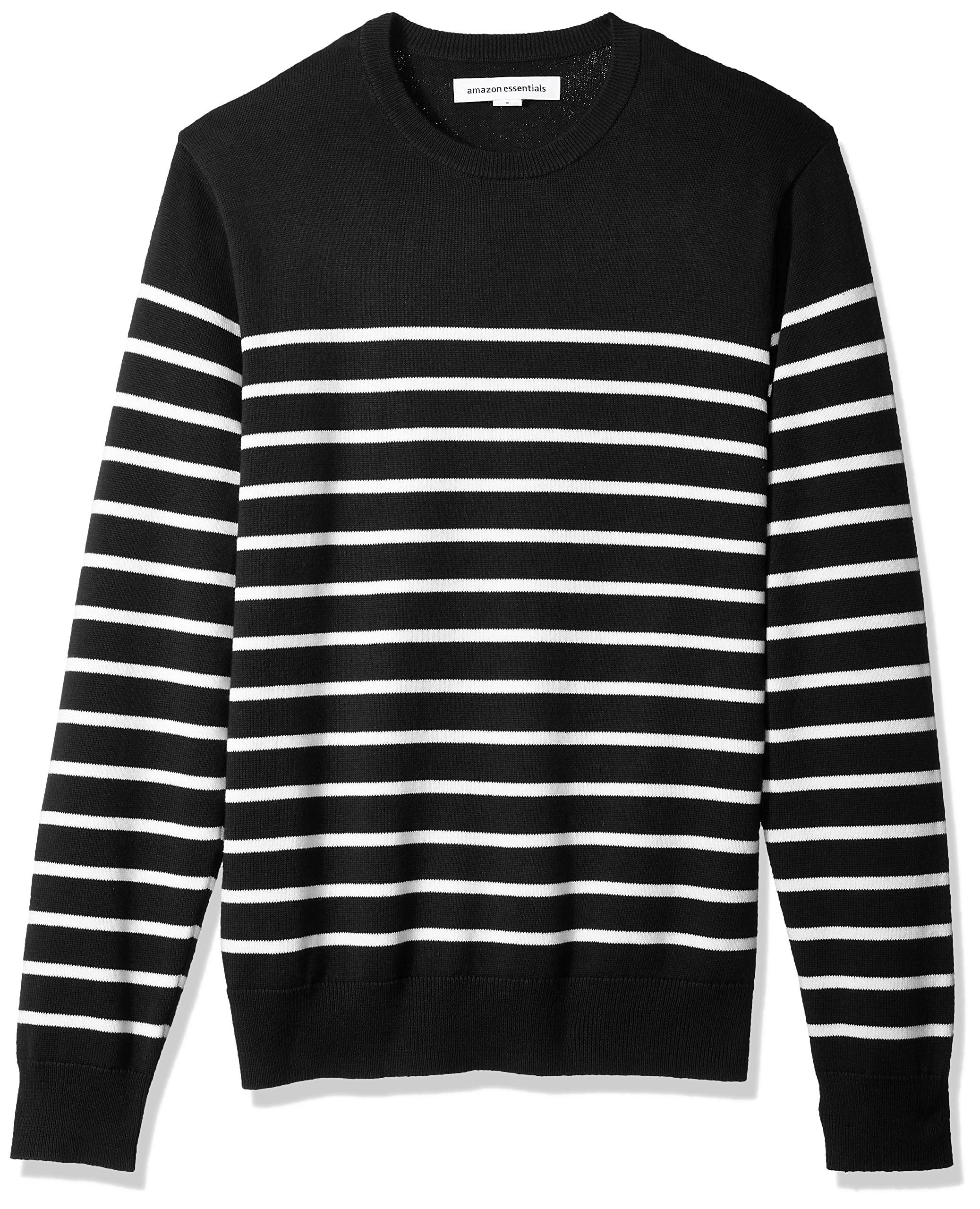 Amazon Essentials Men's Cable Knit Long-Sleeve Crewneck Sweater, 100% Cotton, Bi