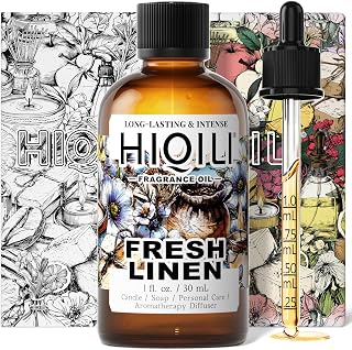 HIQILI Fresh Linen Fragrance Oil for Laundry, Add to Dryer Balls - 1 Fl Oz | Long-Lasting Freshie Scents for Laundry and Essential Oils Diffuser, DIY Candle, Soap, Room Spray, Graduated Dropper Included