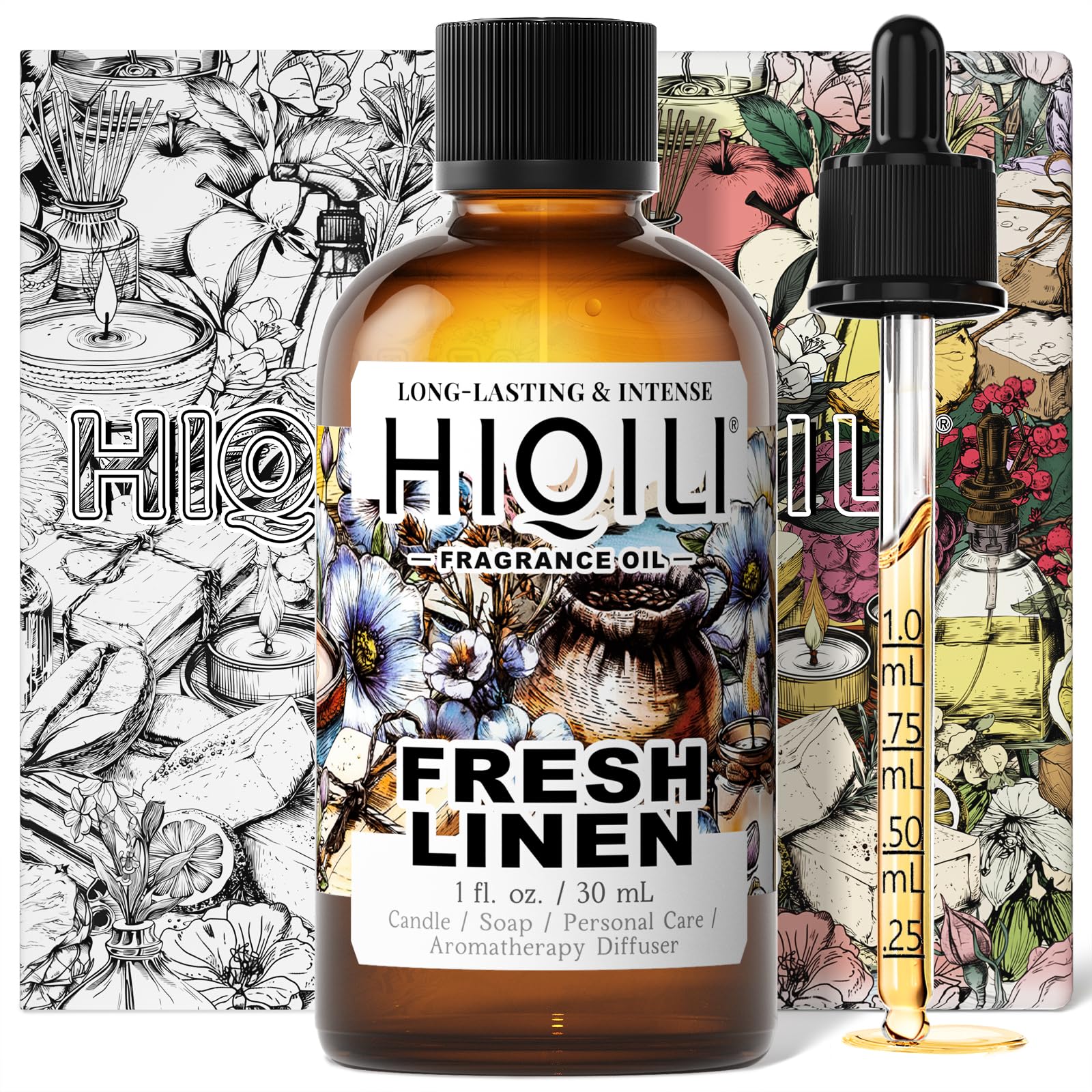 HIQILI Fresh Linen Fragrance Oil for Laundry, Add to Dryer Balls - 1 Fl Oz | Lon