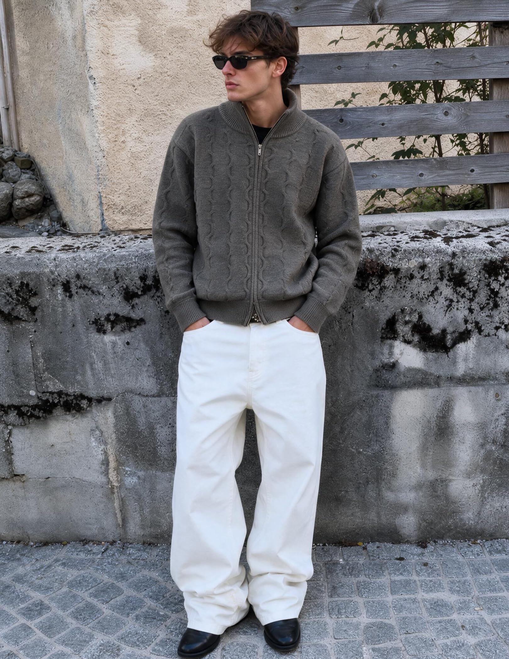 Vamtac Cardigan Sweaters for Men Full Zip Sweaters Fall Winter Outfits