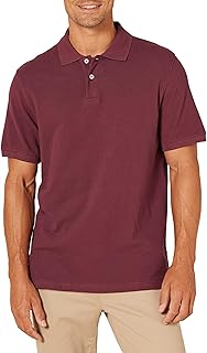 Amazon Essentials Men's Short Sleeve Slim-Fit Cotton Pique Polo Shirt, Breathable Collared
