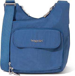 Baggallini Criss Cross 10x11 Crossbody Women Lightweight Water-Resistant Nylon Travel Bag W/RFID & Quick Access Pockets