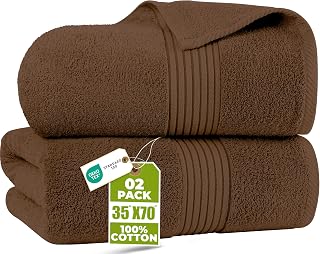 Utopia Towels Extra Large Bath Sheets, 2 Pack, 35x70 in, Cotton, Dark Brown