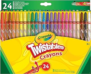 CRAYOLA Twistables 24 No Sharpen Colouring Crayons | Kit with No-Sharpen Twist-Up Crayons, 24 Count, School Supplies for Toddlers, Kindergarten, Elementary, for Kids Aged 3+