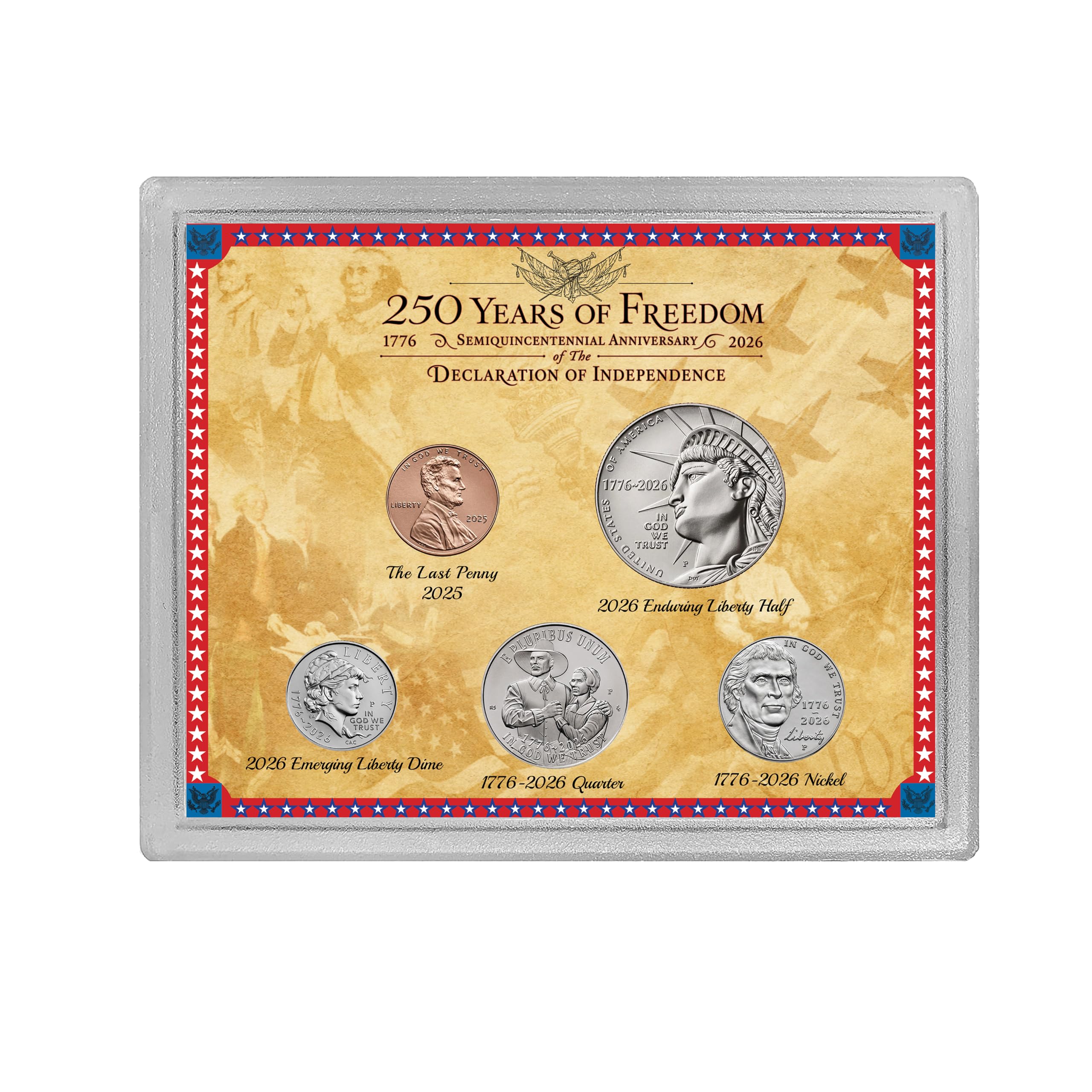 2025 Final Issue Last Lincoln Cent 1776-2026 USA 250th 5-coin gift set | 250 Yea