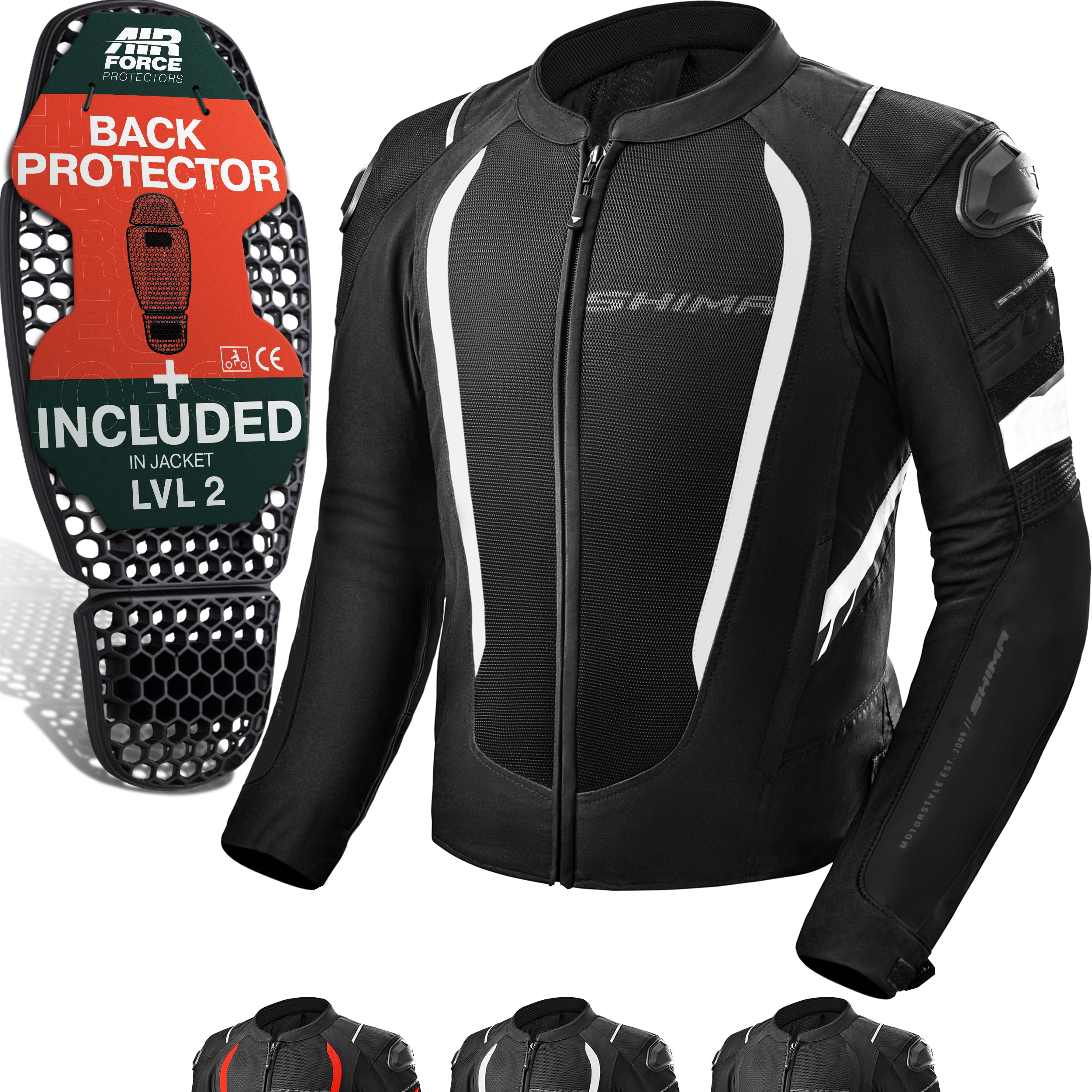 SHIMA Mesh Pro 2.0 Motorbike Jackets for Men AirForce Protector Back Armour Ridi