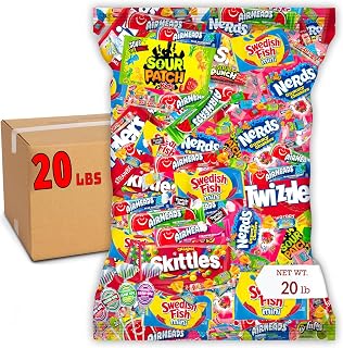 Bulk Candy Variety Pack - 20 lb - Bulk Individually Wrapped Candy- Candies - Trick Or Treat Candies - Piñata Filler Stuffers - Pinata CandyStuffers - Party Favors - July 4th