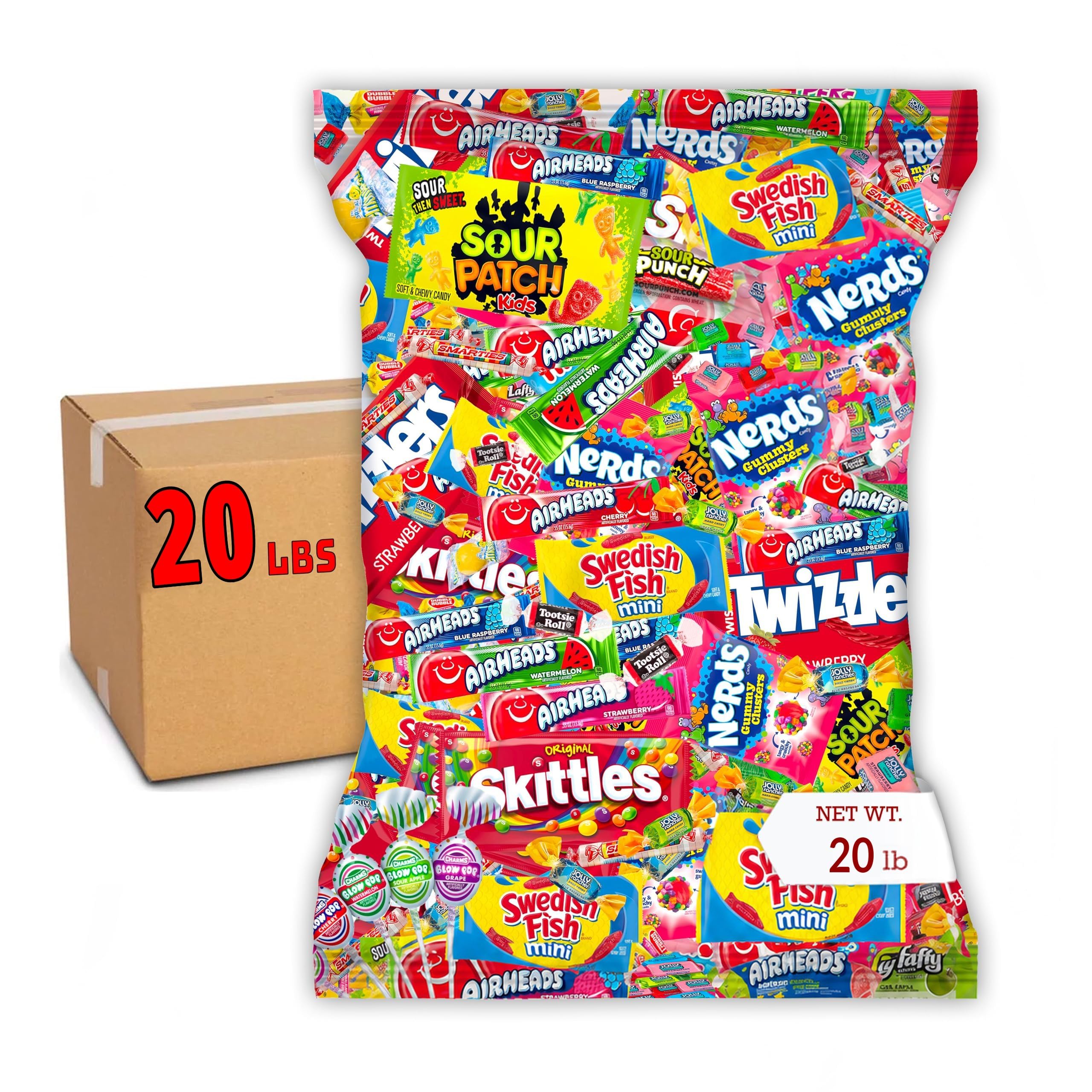 Bulk Candy Variety Pack - 20 lb - Bulk Individually Wrapped Candy- Candies - Tri