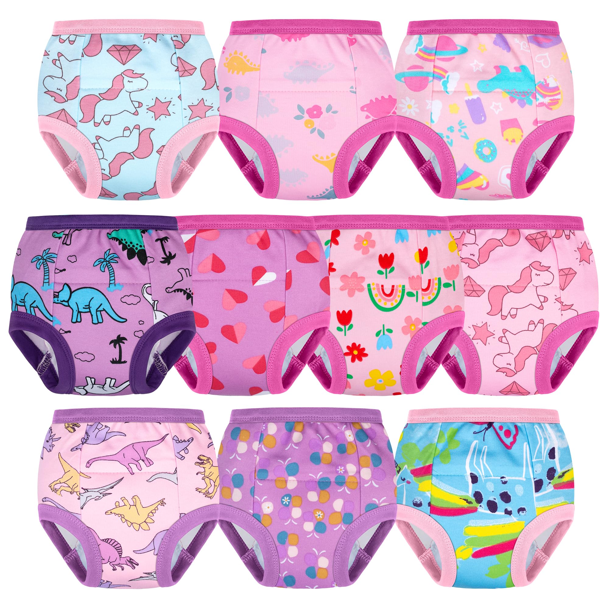 BIG ELEPHANT 10-Pack Toddler Potty Training Underwear Soft 100% Cotton