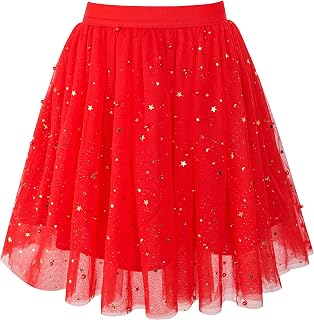 Sunny Fashion Girls Skirt Navy Blue Pearl Stars Sparkling Tutu Dancing Size 4-12