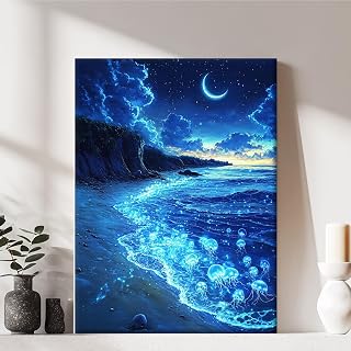 Framed Canvas Wall Art Print, Modern Ready to Hang Home Decor Landscape, Wall Decor Painting Poster Artwork for Living Room, Bedroom, Bathroom, Gift, Home Decoration 17.8x11 inch D78