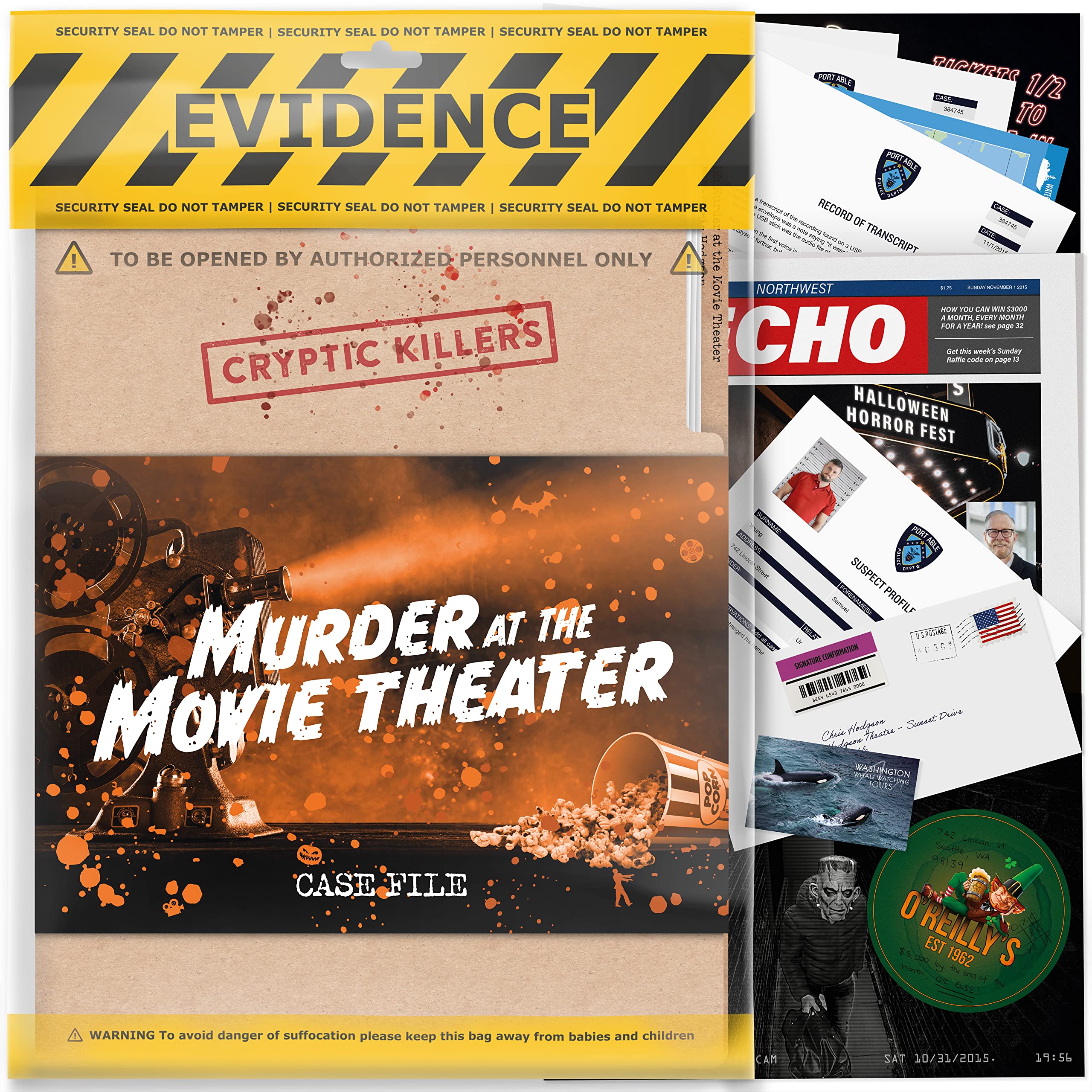 Unsolved murder mystery game - Cold Case Files Investigation - Detective clues /