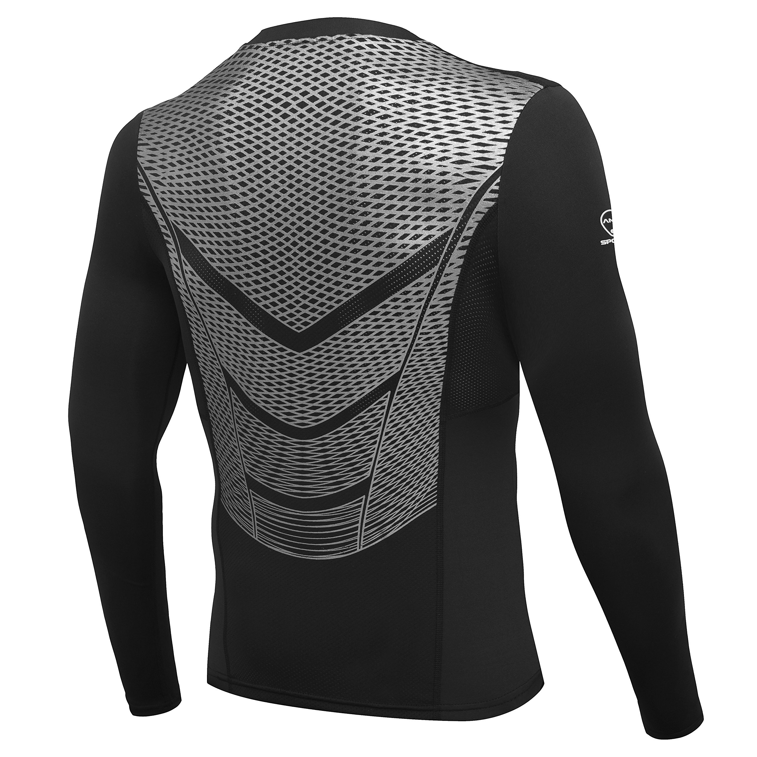 AMZSPORT Men's Compression Jersey Thermal Running Long Sleeve T-Shirt