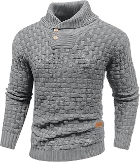 Mens Casual Pullover Waffle Textured Cable Knit v Neck Sweater